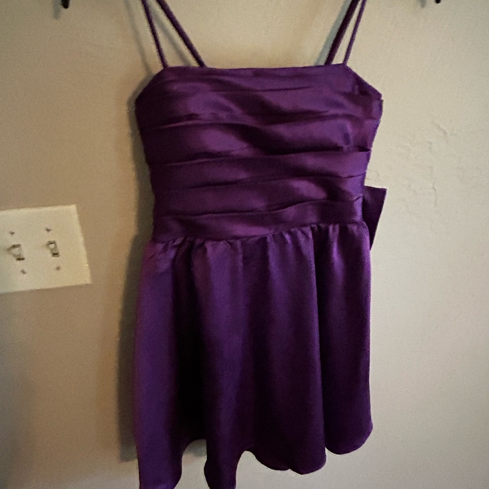 City Studio Purple Ruched Babydoll Dress
